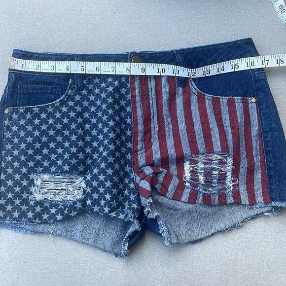 Design Lab denim jean shorts American Flag size 28 - Picture 4 of 7